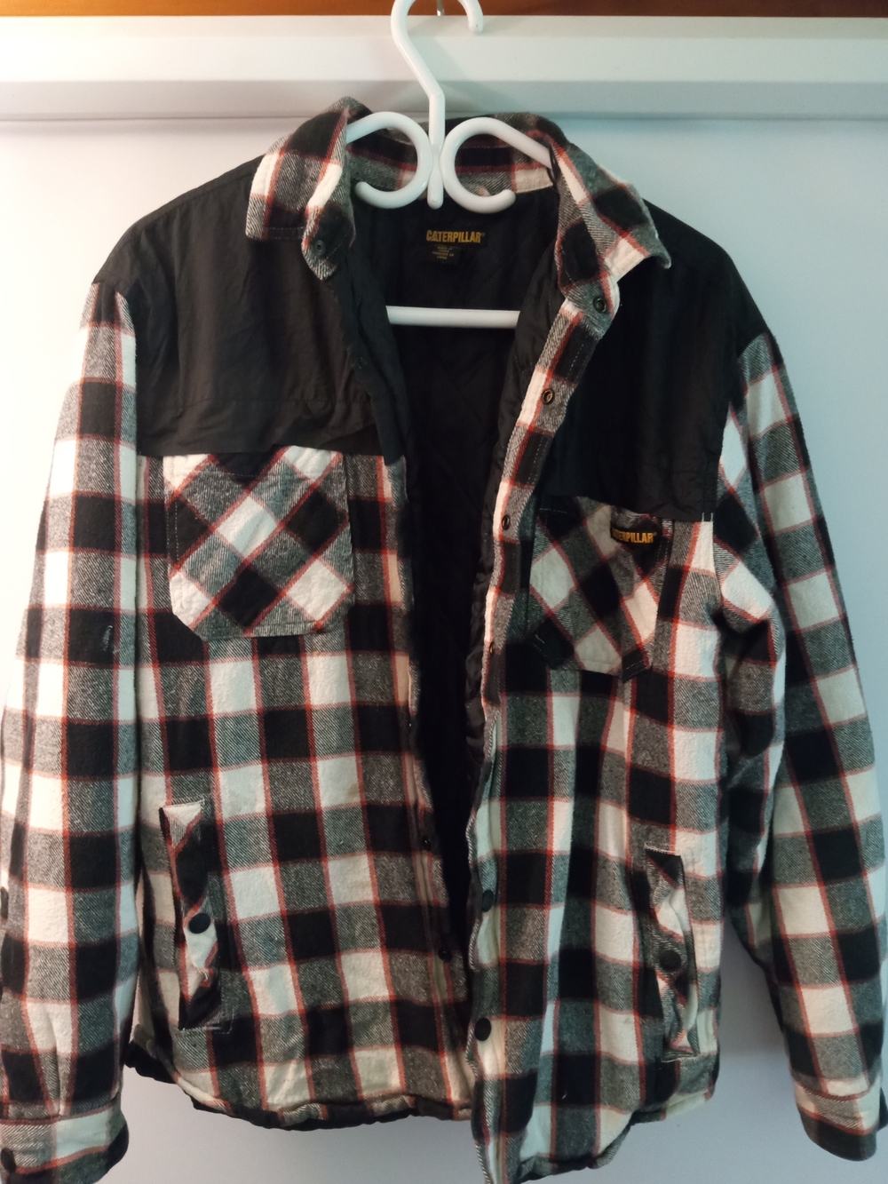 Caterpillar Black & White Plaid Work Jacket